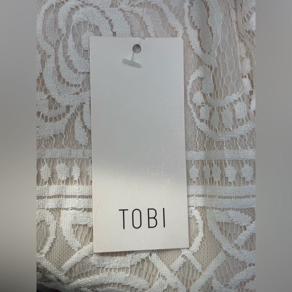 TOBI “Out for the Day” Plunging bodycon mini dress in ivory white, NWT! Size M - Picture 7 of 11